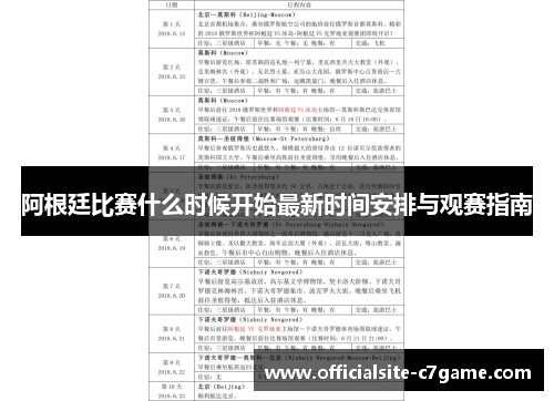 阿根廷比赛什么时候开始最新时间安排与观赛指南